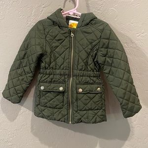 Quilted, Olive Green girls jacket